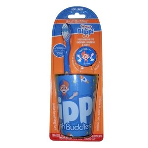 Kids Toothbrush Set - Blue and Orange Blippi NWT